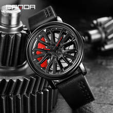 Men Fashion Hot Car Rim Watch 360 Rotating Car Wheel Dial Wrist Watch Waterproof Leather Quartz Watches Man Relogio Masculino 2024 - buy cheap