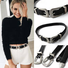 2019 Fashion Women Ladies Vintage Retro Boho Leather Belt Double Metal Buckle Waist Belt Waistband 2024 - buy cheap