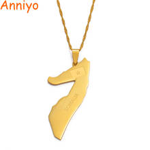 Anniyo-collar con colgante con forma de mapa somaaliya, joyería de Color dorado, mapas de países #003221 2024 - compra barato