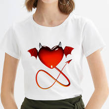 2019 New summer Fashion Tshirt Devil's heart T shirt Women Harajuku aesthetics Thin Section White Female T-shirt Tops clothing 2024 - buy cheap