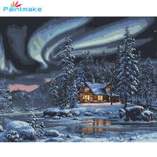 Paintmake-pintura por números de paisaje cubierto de nieve, Kits de dibujo sin marco, pintura sobre lienzo para decoración del hogar, imagen artística, regalos 2024 - compra barato