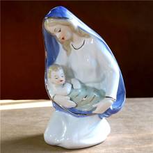 Estatua de porcelana de la Virgen María, escultura de cerámica de Jesús, adorno de figura religiosa, accesorios de decoración artesanal, suministros de bendición 2024 - compra barato