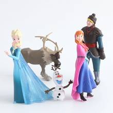 Disney-figuras de acción de Frozen, modelos de princesas de Anna y Elsa de 5-10cm, Kristoff Sven Olaf, colección de muñecos en Pvc, juguetes de regalo de cumpleaños, 5 unids/lote 2024 - compra barato