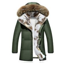 Men's and Women's Leisure Down Jacket 2021 Winter Thick Hood Detached Warm Waterproof Big Raccoon Fur Collar For -30 degrees 2024 - buy cheap