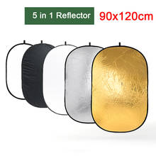 Refletor oval 5 em 1 para estúdio de fotografia, luz de disco multi dobrável portátil refletor 90x120cm, acessórios de fotografia 2024 - compre barato