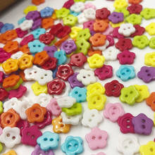 Botones de resina con forma de flor, accesorios para manualidades, decoración de ropa, PT63, Multicolor, 2 agujeros, 50 unidades 2024 - compra barato
