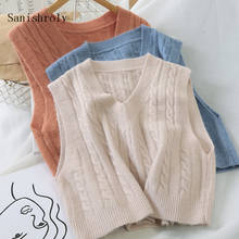 Sanishroly 2019 New Autumn Winter Women Sweater Tank Female Sexy V-Neck Knitted Vest Students Sleeveless Camis Short Tops SE838 2024 - buy cheap