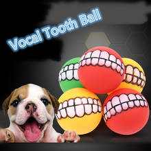 Funny Pets Dog Puppy Cat Ball Teeth Toy PVC Chew Sound Dogs Play Fetching Squeak Toys Pet Supplies 2024 - buy cheap
