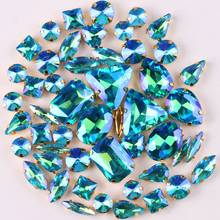 Garra-vidrio AB de Aguamarina con diamantes de imitación para boda, 11 formas, 50 unids/bolsa 2024 - compra barato