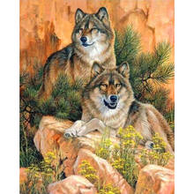 Kexinzu quadrado completo/broca redonda 5d diy pintura diamante "animal lobo paisagem" bordado ponto cruz 3d decoração da sua casa y03364 2024 - compre barato