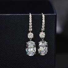 2020 Original 925 sterling silver 3ct Diamond Dangle Earring Jewelry Gemstones Party Wedding Drop Earrings for Women Bridal Gift 2024 - buy cheap
