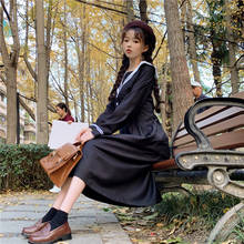 2020  Dress Female JK Uniforms Japanese College  Mock Two-Piece  Long Sleeves High-Waisted Dresses  school girl skirt 2024 - buy cheap