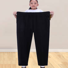 Calças elásticas de cintura alta femininas, calças grossas de veludo para mulheres plus size 8xl 7xl, para primavera e outono 2024 - compre barato
