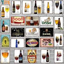 Бельгия пиво винтажные металлические пластины для настенного бара домашний пивной Арт Кухня Кофе Декор 30X20CM DU-9217B 2024 - купить недорого
