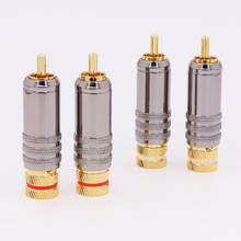 8pieces 24k Gold Plated RCA Plug Gold Male Connector HIFI rca plug solder Audio rca plug wbt stype 2024 - buy cheap