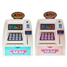 Simulation Electronic ATMs Password Fingerprint Music LED Model Pretend Play Toy Automatic Deposit Banknote Toys 2024 - buy cheap