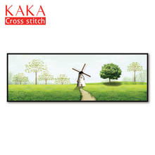 Kits de ponto cruz, conjuntos de bordado com estampa padrão impresso, 11ct-canvas para pintura de decoração de casa, paisagem completa ncks109 2024 - compre barato