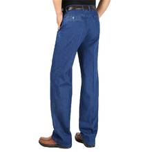 Frete grátis calça jeans reta para homens de meia-idade para outono e inverno 2019 stretch casual de tamanho grande 2024 - compre barato