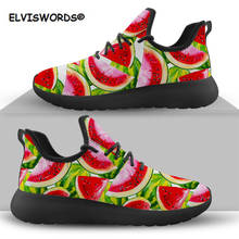 ELVISWORD Watercolor Watermelon Pattern Fashion Women's Sneakers Casual Summer Autumn Ladies Knit Walking Shoes Woman Zapatos 2024 - buy cheap