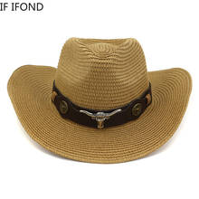 Chapéu de cowboy vintage, moda masculina e feminina, chapéu de palha clássico para uso ao ar livre, praia e panamá 2024 - compre barato