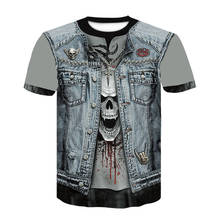 Novo crânio 3d camiseta 2020 camisa masculina de manga curta engraçado camiseta rock punk anime goth rock 3d camiseta masculina 2024 - compre barato