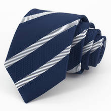 New High Quality  Blue Striped 8CM Tie for Men Mariage Business Dress Office Necktie Cravate Wedding Gifts With Box 2024 - buy cheap
