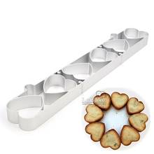 Cortador de galletas y piña para el hogar, accesorios de panadería de aluminio con corazón largo de 6 cavidades, gran tamaño, 2,3 cm de altura 2024 - compra barato