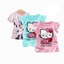 COSPOT Baby Girl s Hello Kitty футболка с коротким рукавом летняя футболка для девочек Детская Хлопковая футболка одежда для маленьких девочек 2020 новинка 10 2024 - купить недорого