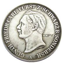 Germany 1845 1854 2 Thaler 3½ Gulden - Günther Friedrich Karl II Silver Plated Copy Coin 2024 - buy cheap