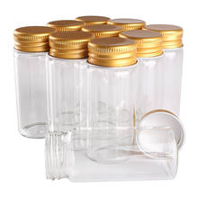 Botellas de vidrio con tapas de aluminio dorado, frascos de vidrio de 30ml, 30x70mm, para regalo de manualidades de boda, 24 unidades 2024 - compra barato
