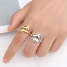 Todorova New Romantic Hand with Love Hug Rings Adjustable Love Forever Open Finger Ring Lover Jewelry Gift 2024 - buy cheap