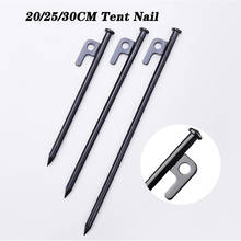 4PCS 20/25/30CM Tent Nail Durable High Strength Steel With Hole Black Ground Stakes For Outdoor Camping Hiking Tent Awning Trip 2024 - buy cheap