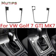 Mutips Car Gear Shift Box Panel Frame Cover Trim Carbon Fiber Sticker Car-styling For VW Golf 7 Volkswagen gti mk7 2013-2017 2024 - buy cheap