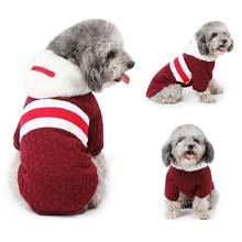 Warm Soft Dog Coats Winter Pet Sweater Stitching Color Hoodies Pullover Jacket Fashion Pet Dog Clothing For Shih Tzu Yorkshires 2024 - buy cheap