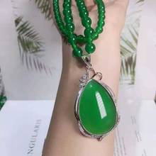 Jade chica S925 plata incrustada con agua humedecido hielo penetrading seed jade colgante 2024 - compra barato