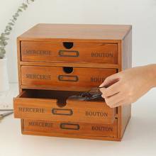 Retro Multi-layer Wooden Desktop Drawer Storage Box Cabinet Organizer Supplies Jewelry Storage Box Gift Box Case Craft 2024 - buy cheap