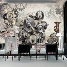 milofi custom 3D mechanical gear nostalgic retro large TV background wallpaper mural 2024 - buy cheap