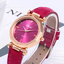 Moda feminina couro relógio casual luxo analógico quartzo cristal relógio de pulso horloges vrouwen bayan kol saati moda reloj #30 2024 - compre barato