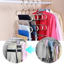 Multifunction S-Type Stainless Steel Pants Trousers Hangers multi-layer traceless Clothes Magic Rack Closet Holder Organizer 2024 - buy cheap
