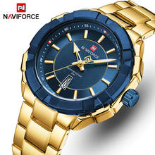 Naviforce relógio masculino de aço inoxidável, relógio de pulso impermeável e luminoso de marca famosa e luxuosa para negócios, relógios de quartzo para homens 2024 - compre barato