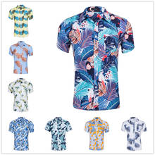 Camisa Hawaiana de manga corta para Hombre, ropa de calle con estampado Floral de hojas, informal, para playa 2024 - compra barato