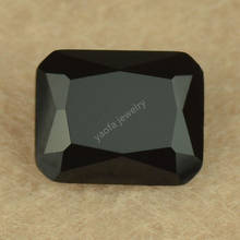 Gemas de cristal con forma de Octangle rectangular, gemas de cristal sintéticas sueltas de Color negro, para joyería, anillo, fideos, 3x5 ~ 13x18mm, 5A, venta al por mayor 2024 - compra barato