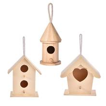 5 Types Wooden Bird House Nest Cage Creative Wall-mounted Hanging Outdoor Birdhouse Home Gardening Decoration Dropshipping 2024 - buy cheap