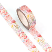 1PC 15MM*10M New Valentine Red Flowers Decorative Washi Tape DIY Scrapbooking Masking Tape School Office Supply 2024 - buy cheap