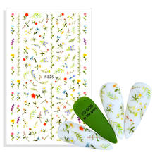 1 лист весна 3D наклейки на ногти цветок листья слайдер переводные наклейки для ногтей Сделай Сам переводные наклейки украшения 2024 - купить недорого