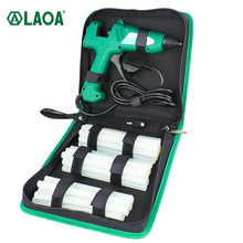 LAOA-pistola de pegamento de aire caliente con bolsa, herramienta de temperatura térmica eléctrica, pistola de goma con enchufe europeo con barra de pegamento, 100W 2024 - compra barato