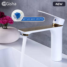 Gisha New Basin Faucet Water Tap Bathroom Faucet Solid White Brass Cold & Hot Water Single Handle Water Sink Tap Mixer G1101 2024 - buy cheap