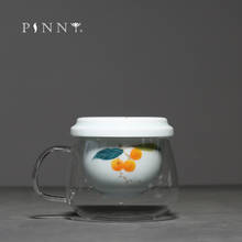 PINNY Hand Painted Lute Ceramic Glass Tea Mugs 290ml Chinese Kung Fu Teapot Glass Tea Cup Portable Drinkware 2024 - buy cheap