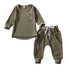 Хлопковая одежда для маленьких мальчиков и девочек от 1 до 3 лет, пуловеры, топы, штаны, спортивный костюм, наряды 2024 - купить недорого
