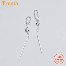 TrustDavis-pendientes de tuerca de 100% para niñas, aretes huecos con forma de gota de agua, 6,3 cm, regalo de amigos, DS836 2024 - compra barato